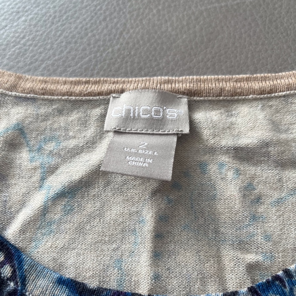 Chicos Multi- Colored Light Weight Sweater In Bro… - image 2